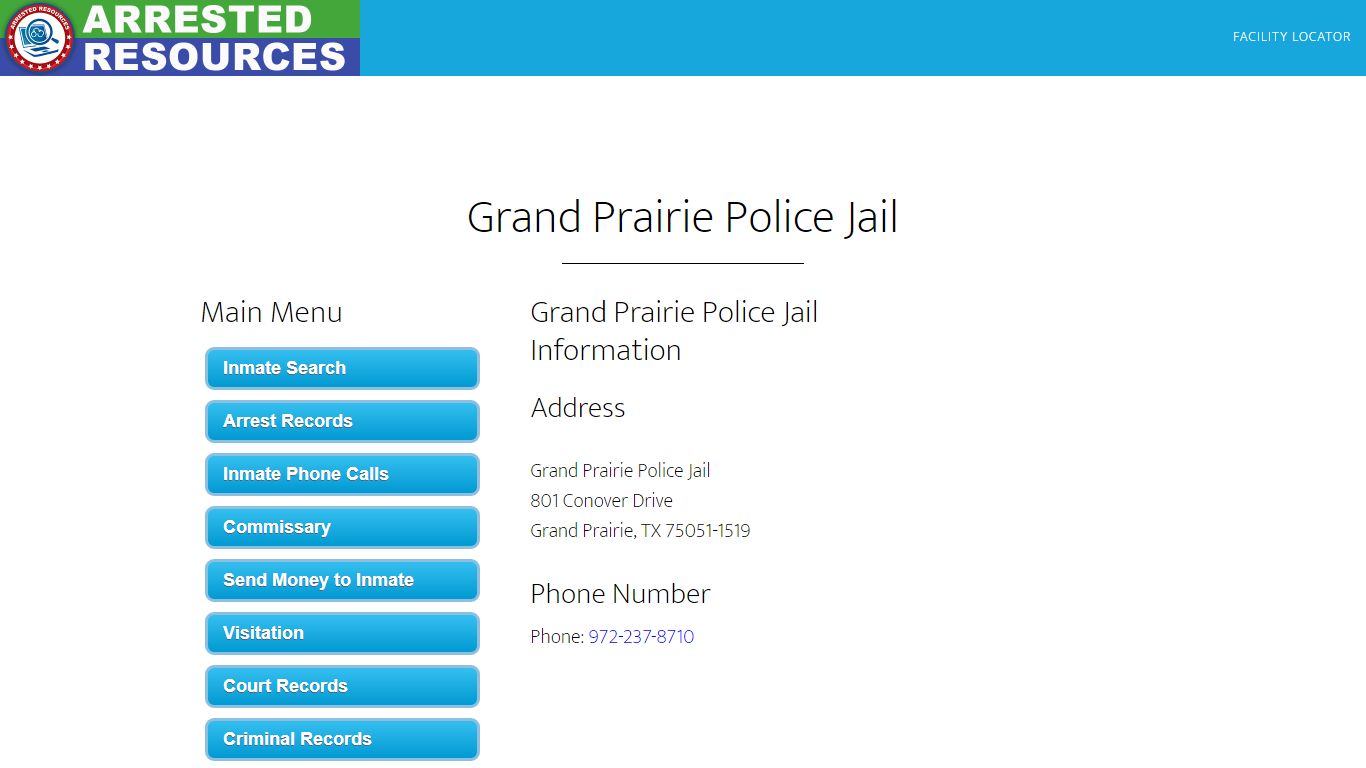 Grand Prairie Police Jail - Inmate Search - Grand Prairie, TX