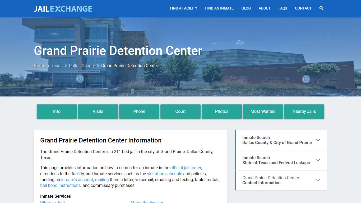 Grand Prairie Detention Center, TX Inmate Search, Information